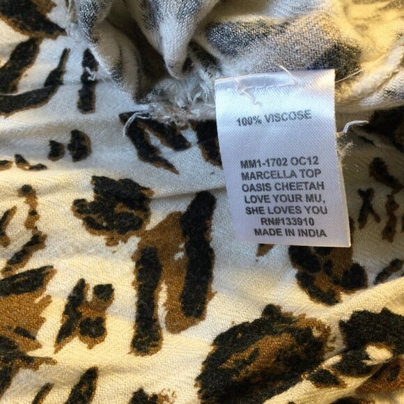 Show Me Your Mumu Marcella Oversized Button Up Shirt XXL Cheetah Print Raw Hem - Picture 11 of 12